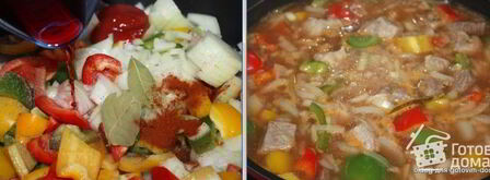 свинина, тушеная с вином и перцем. Шаг 4