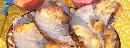 запеченная телятина с вином и персиками. Шаг 8