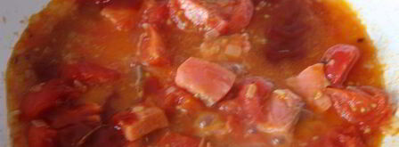 паста с водкой, семгой и помидорками черри. Шаг 7