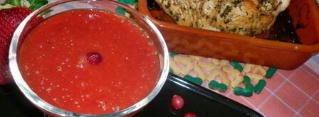 соус сангрияк мясу из клюквы и клубники. Шаг 3