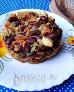 Быстрый салат с фасолью