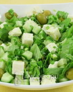 Салат Зеленый греческий с брынзой