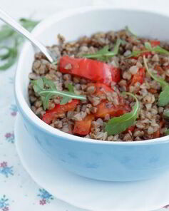 Теплый гречневый салат