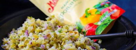 картофельный салат с белой рыбой. Шаг 5