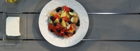 картофельный салат с фетой и оливками. Шаг 4