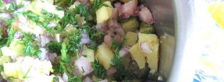 немецкий картофельный салат с сельдью. Шаг 5