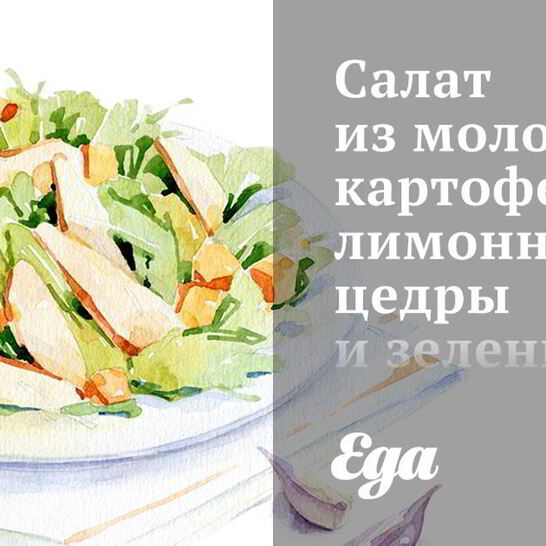 Рецепт салата из молодого картофеля, лимонной цедры и зелени