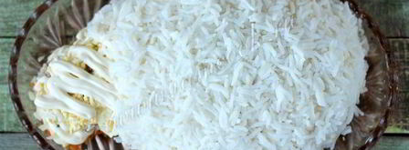 новогодний слоеный салат овечка. Шаг 8