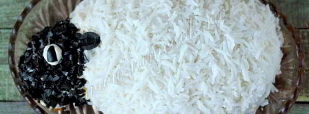 новогодний слоеный салат овечка. Шаг 9