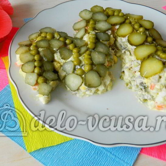 Рецепт оливье с мясом