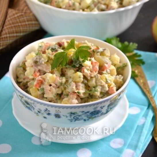 Рецепт оливье с тунцом