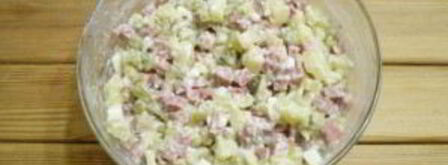 салат обезьянка оливье. Шаг 5