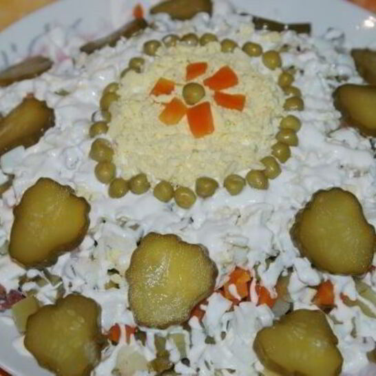 Рецепт салата оливье со сметаной