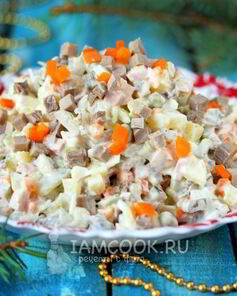 Салат Оливье со свиным языком