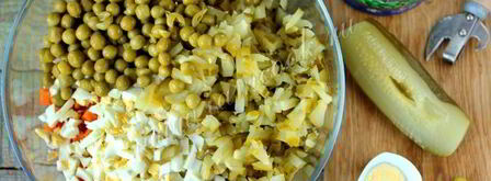 салат оливье со свиным языком. Шаг 5