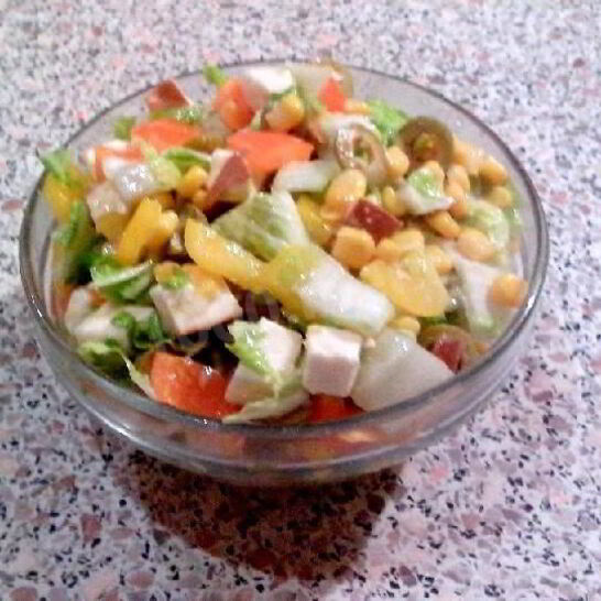 Рецепт салата из пекинской капусты с кукурузой