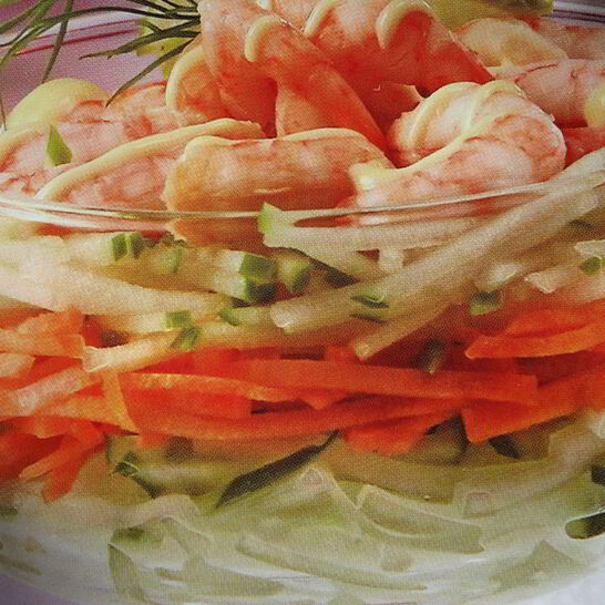 Рецепт салата-коктейля с креветками