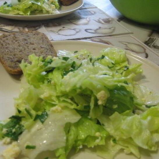 Рецепт французского зеленого салата мимоза