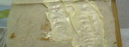 мимоза в рулете из лаваша. Шаг 4