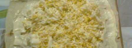 мимоза в рулете из лаваша. Шаг 5