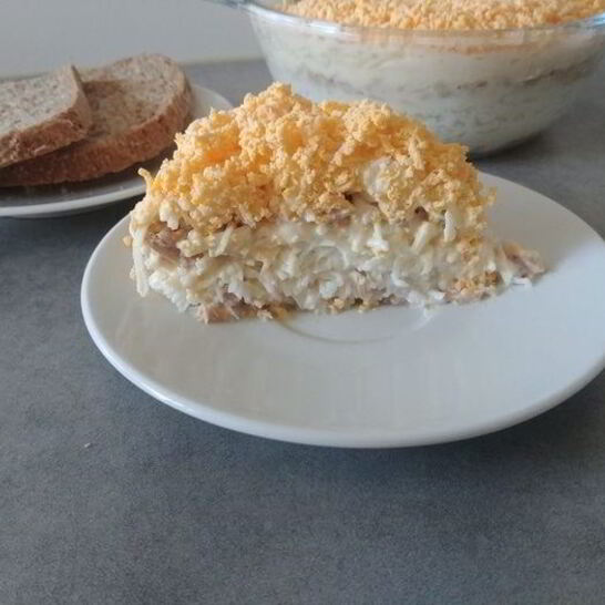 Рецепт салата мимоза без картофеля