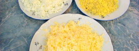 салат мимоза классический с консервой. Шаг 8