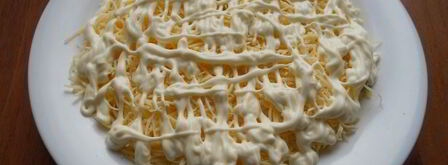 салат мимоза с картофелем и твердым сыром. Шаг 4