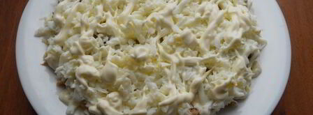 салат мимоза с картофелем и твердым сыром. Шаг 6