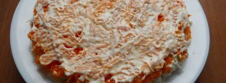 салат мимоза с картофелем и твердым сыром. Шаг 7