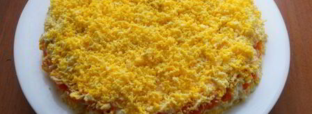 салат мимоза с картофелем и твердым сыром. Шаг 8