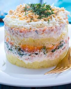 Салат Мимоза с консервированной рыбой