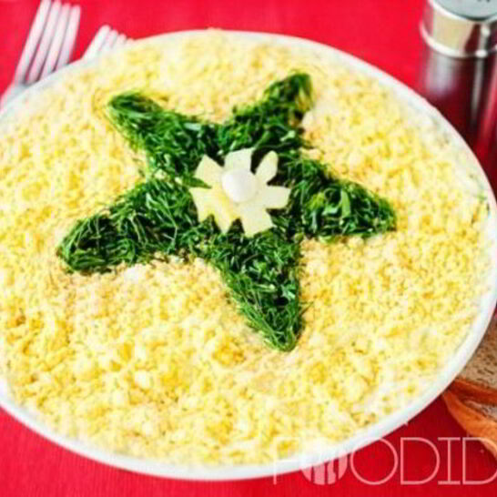 Рецепт салата мимоза с маслом