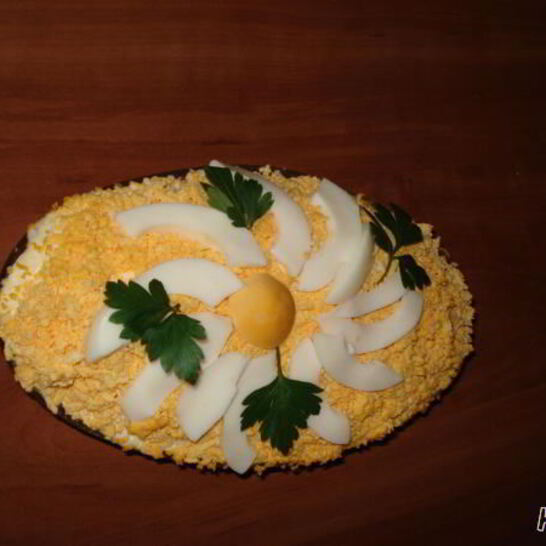 Рецепт салата мимоза с плавленным сыром