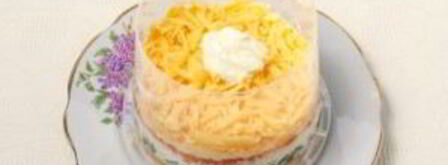 салат мимоза с рисом. Шаг 7