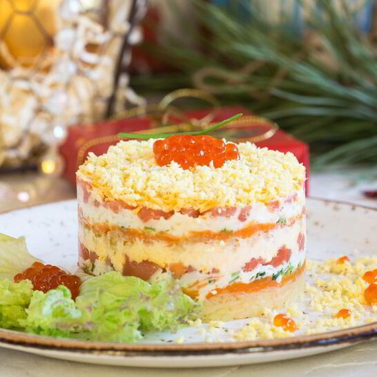 Рецепт салата мимоза с семгой