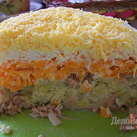 Рецепт салата мимоза с тунцом