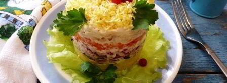 салат мимоза со шпротами. Шаг 16