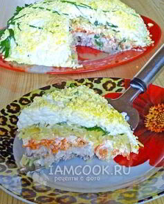 Слоеный салат Мимоза