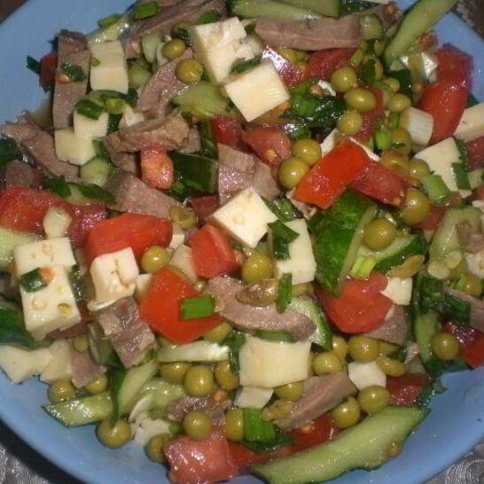 Рецепт салата пикантного с языком