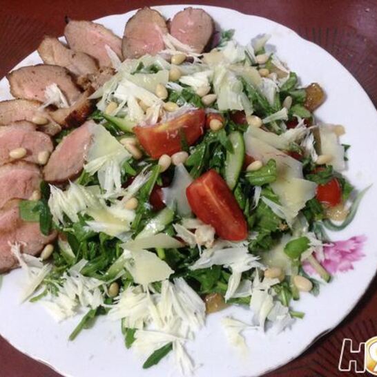 Рецепт салата по-французски с утиной грудкой