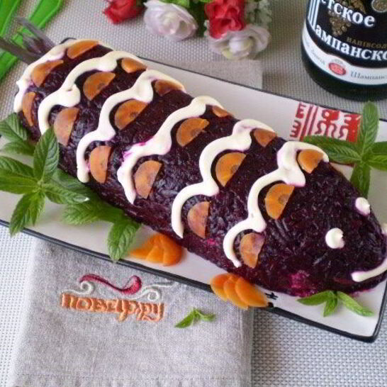 Рецепт селедки под шубой в виде рулета