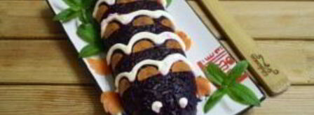 селедка под шубой в виде рулета. Шаг 11