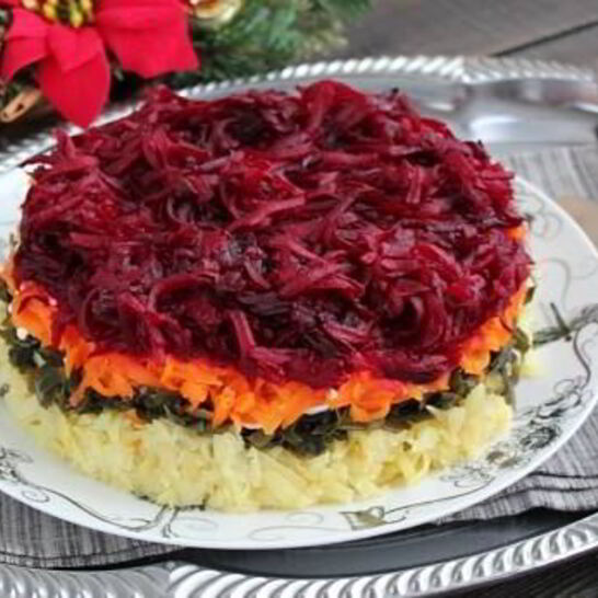 Рецепт вегетарианской селедки под шубой