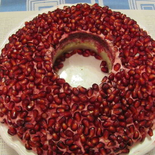 Рецепт салата с гранатом и мясом