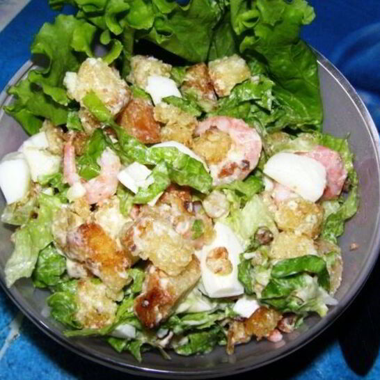 Рецепт салата с сухариками