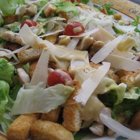 Рецепт салата цезарь с языком