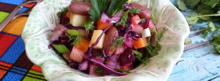 винегрет с фасолью и краснокочанной капустой. Шаг 5