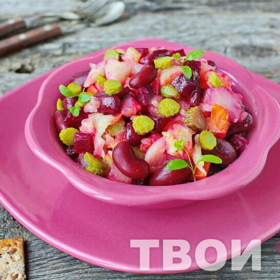 Рецепт винегрета с фасолью