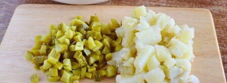 винегрет с квашеной капустой и горошком. Шаг 6