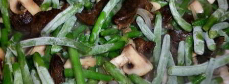 сердце с грибами и стручковой фасолью под бешамель. Шаг 4